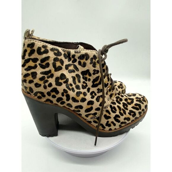 Sperry Princetons Top Sider Princeton boot leather lace up pony hair chunky heel - Picture 1 of 12